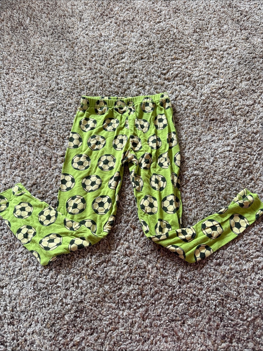 Kickee Pants Lime Green Soccer-Print Pajama Pants